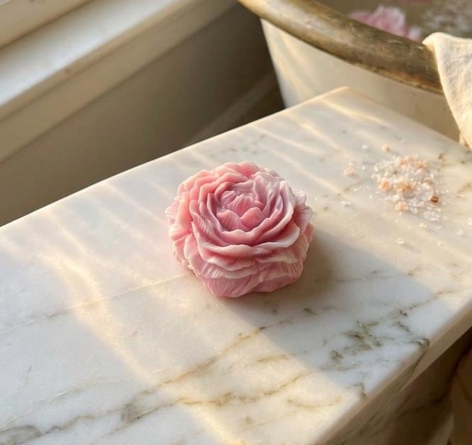 Goat Milk Soap Flower-Detergent Free Handmade Bar- Global Garden Scent
